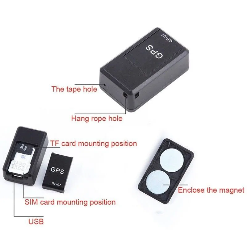 GF07 Car Tracker Mini GPS Long Standby Magnetic SOS Anti-lost Locator 2G Network Device Voice Recorder System | Электроника