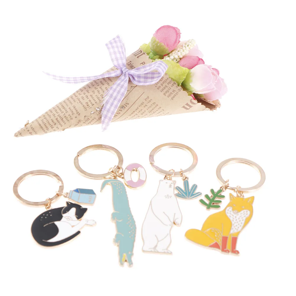 Брелок животное собака черный кот котенок медведь крокодил брелок Лисичка корги