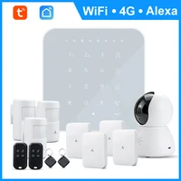 wifi gsm 3g 4g home security smart alarm system burglar optional kit tuya app control arm disarm can works with alexa