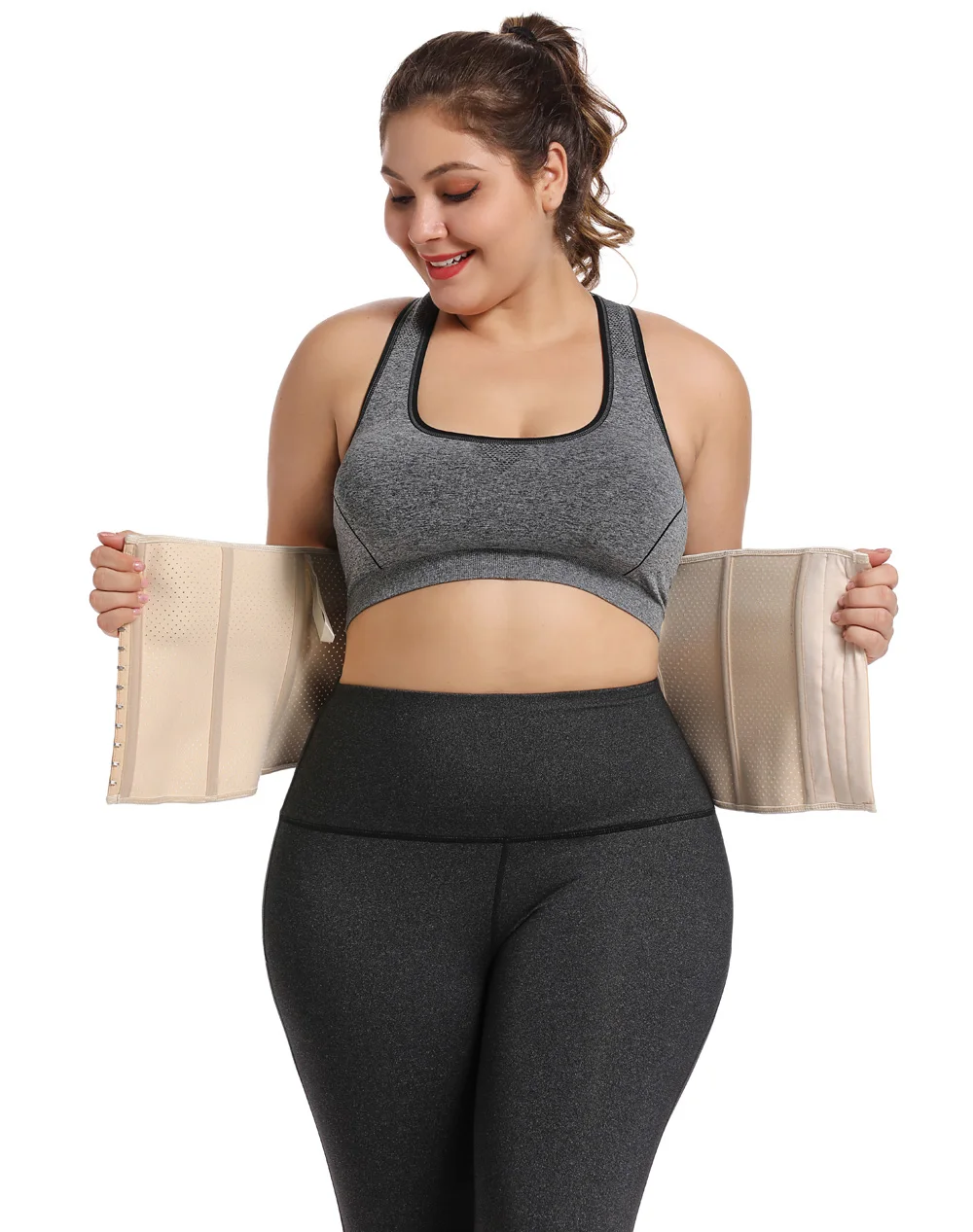 Для Женщин Латекс 25 см x 9 Сталь костей корсет с функцией тренажера талии для Вес