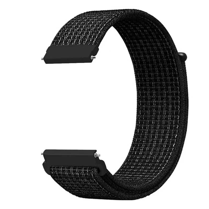 Black White Нейлоновый спортивный ремешок для часов Huami Amazfit Bip на липучке для Amazfit GTR 47 мм 42 мм Amazfit GTS Ремешки для наручных часов 20 22 мм - Цвет ремешка: Black White