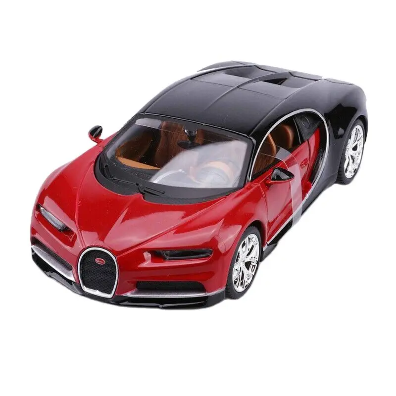 

1:24 красный спортивный автомобиль Bugatti Chiron, литый под давлением роскошный автомобиль, модель автомобиля, коллекция игрушек