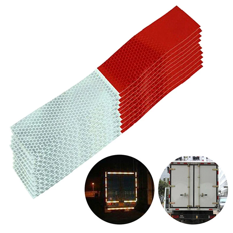 

20pcs/set Reflective Warning Strip Tape Car Truck Reflective Safety Tape Bumper Reflective Strips Night Light Reflector Sticker