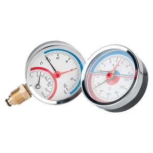 6 бар 10 бар 16 бар радиальный осевой температурный манометр G14 G12 резьбовой термометр диаметр циферблата 63 мм