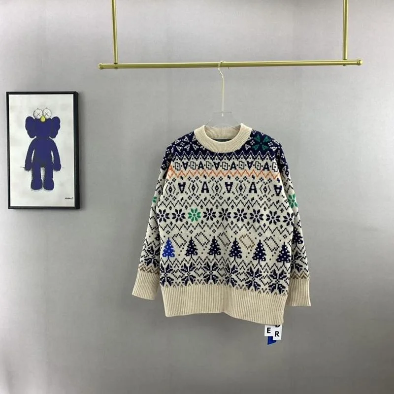 

22SS College Style Snowflake Thicken Sweater 100% Cotton EU Size ADER ERROR Sweater Men Women Fashion Autumn Winter Tiny Spark