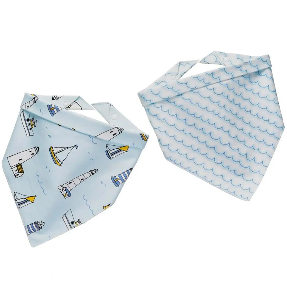 2 uds bonito Baberos beb&eacute; dibujos animados patr&oacute;n ajustable tri&aacute;ngulo Bandana beb&eacute; babeando Baberos para ni&ntilde;os peque&ntilde;os-0