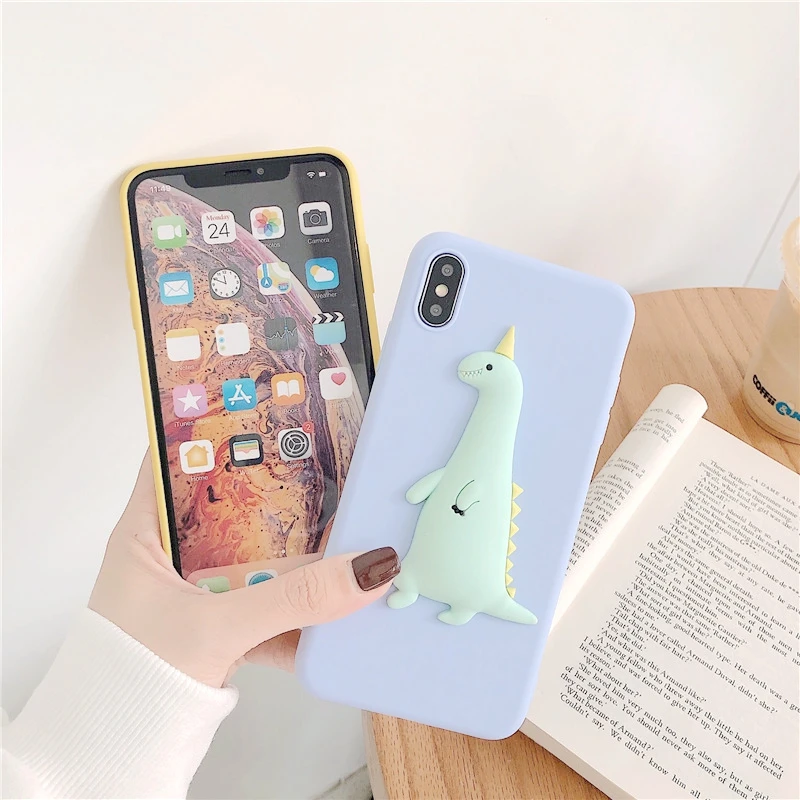 For Samsung A30 A50 A70 A80 A40 M30 A20S 3D Cute Dinosaur DIY Case Galaxy A7 A8 A6 Plus 2018 Chick Soft TPU Cover |
