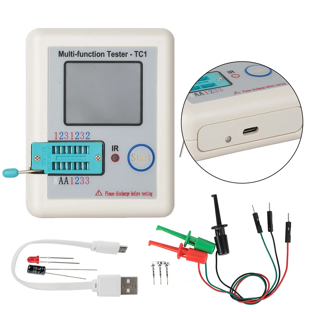 

Transistor Tester ABS Pocketable Multifunctional with 3.5inch TFT Display Screen Diode Triode Capacitor Resistor Transistor Nice