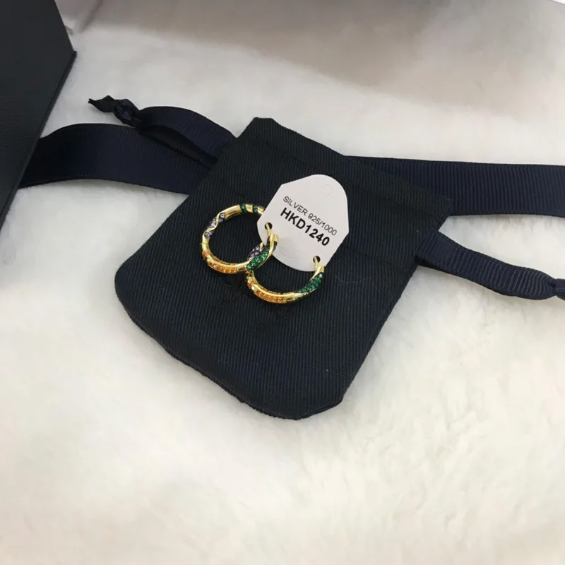 Модный шарм копия 1:1 желтый разноцветный обруч серьги с полосками женские