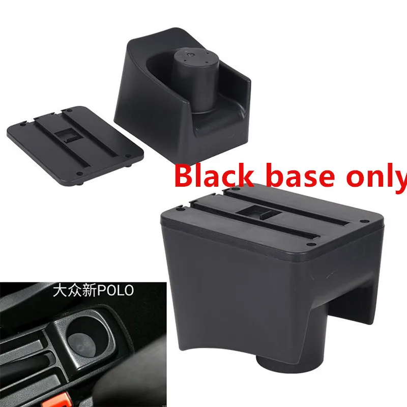 Black base only Для Volkswagen Polo Mk5 6R Vento 2010- двухслойный подлокотник центральной консоли ящик для хранения 2012 2013 - Название цвета: Black base only