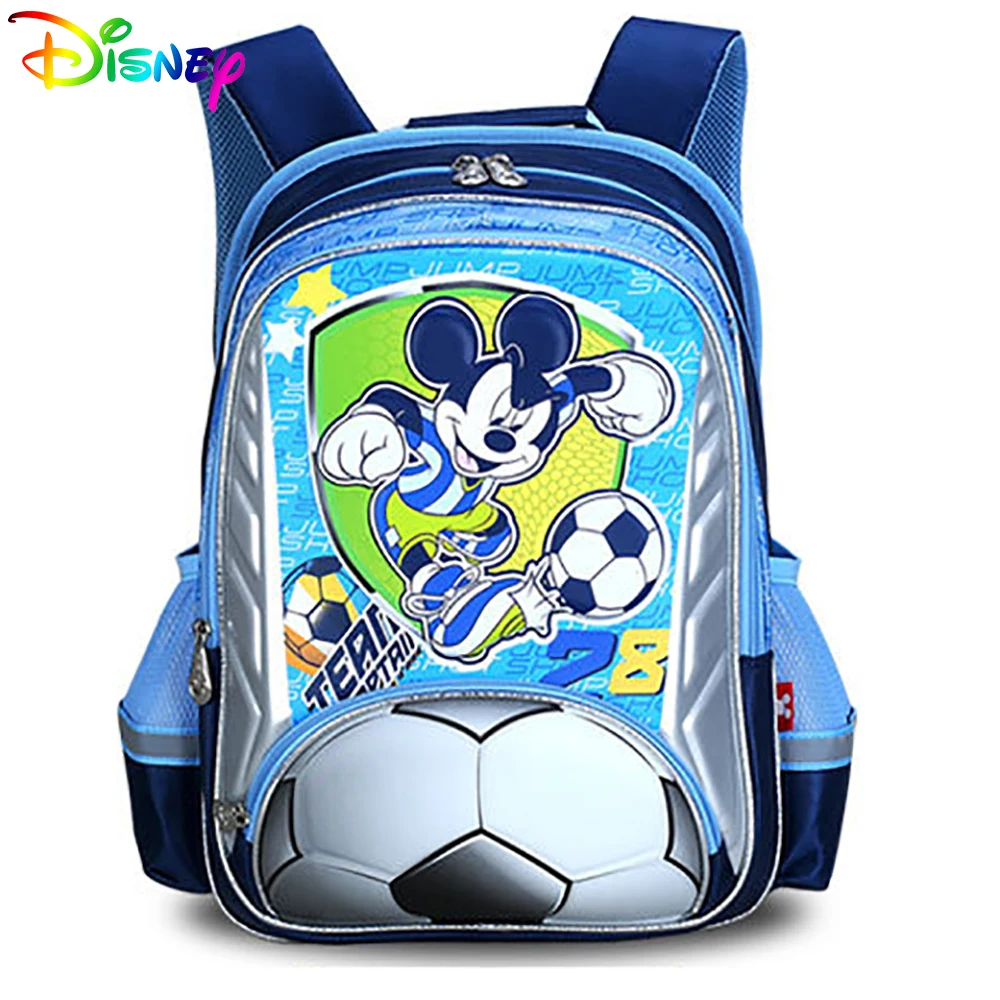 

Disney Cute Backpack For Primary Childrens Cartoon Mickey Football Waterproof School Bags Boys Breathable Bookbag Large Capacity