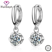 huisept fashion earrings for girl 925 silver jewelry with zircon gemstone korean style wedding party drop earrings accessories