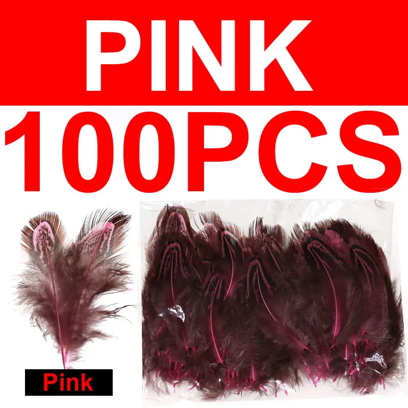 100pcs pink Bimoo 100 шт./упак. муха завязывание Partridge перо Caddis летающие крылья мягкие Hackle мокрые мушки соленой воды тройные Крючки материалы для связывания - Цвет: 100pcs pink