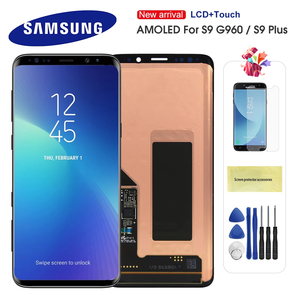 Оригинальный AMOLED ЖК дисплей для Samsung Galaxy S9 Plus + G960 G965 сенсорный экран дигитайзер