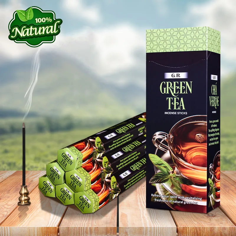 

GR GreenTea Flavor Aroma India Incense Sticks,Aromatic Indoor Fragrance Home Living,Relaxing,Yoga,Meditation,Refreshing,Gifts