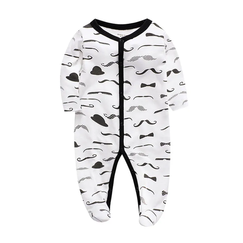 2Pcs/set Newborn Baby Footies Cotton Baby Boy Footies For Kids Clothes Long Sleeve Baby Pajamas Baby Girl 0-12M