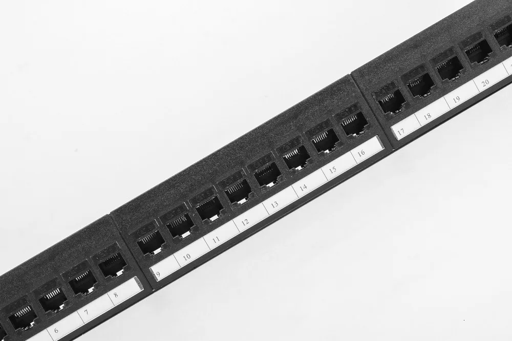 19 дюймов 1U шкафа проходной 24 Порты и разъёмы CAT6 патч Панель RJ45 сетевой кабель-переходник ввод/вывод Keystone Jack модульный распределительный шкаф