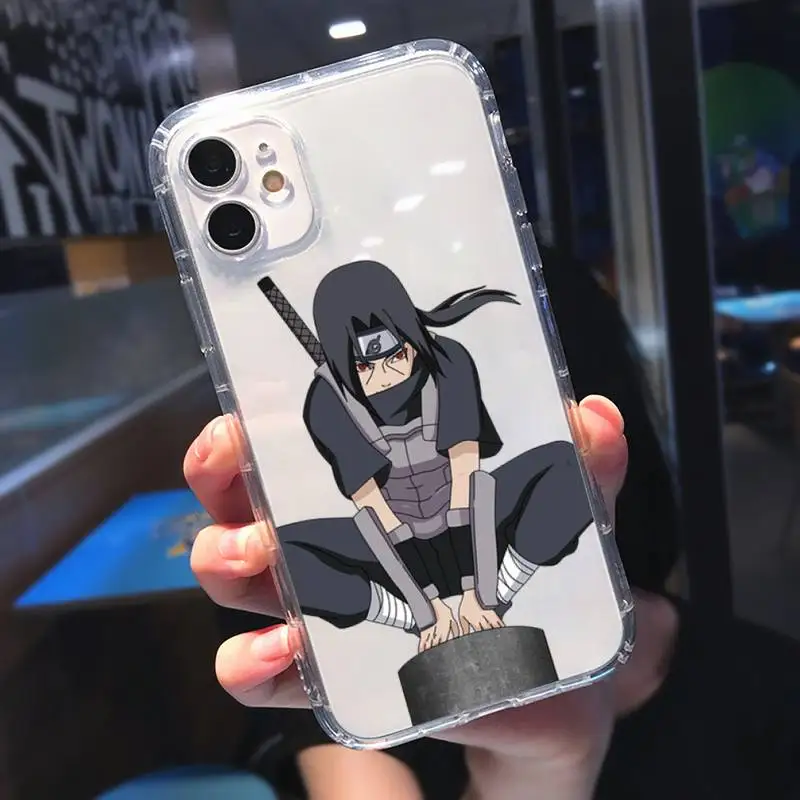 

Newest Japan Anime Naruto Sasuke Phone Case Transparent for iPhone 11 12 mini pro XS MAX 8 7 6 6S Plus X 5S SE 2020 XR