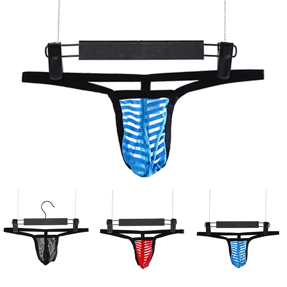

T-back G-string brief Men Low Waist bikini thong Sexy Breathable Bulge Pouch panties Thong Briefs men's Underwear sheer knickers