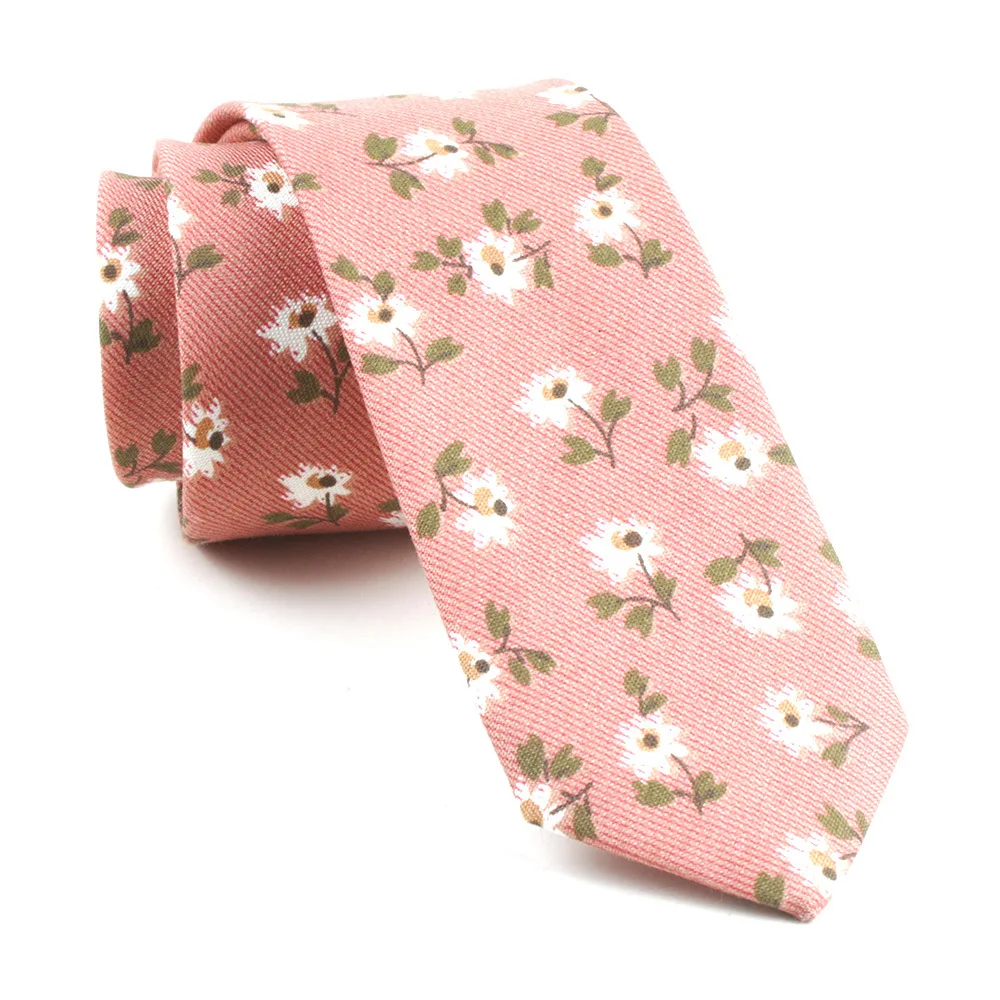 

Small Flower Tie Fashion Men's Accessories Cotton Printed Flowers 6cm Narrow Version of Fashion Casual Necktie Gifts for Men