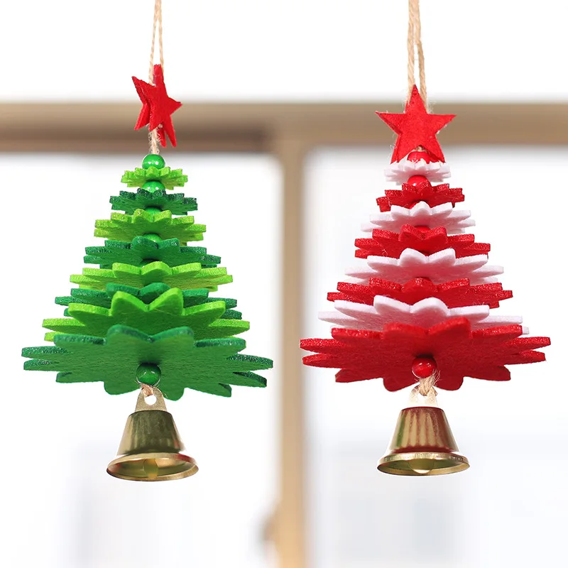 

Christmas Decorations DIY Christmas Tree Pendants Wind Chimes Door Hanging Accessories Non-Woven Navidad Decoration Props Wholes