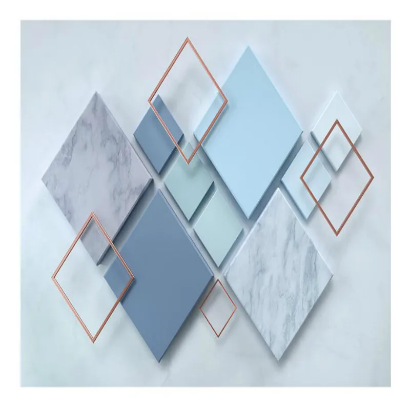 Современные Простые 3D стереоскопические геометрические обои с ромбовидным