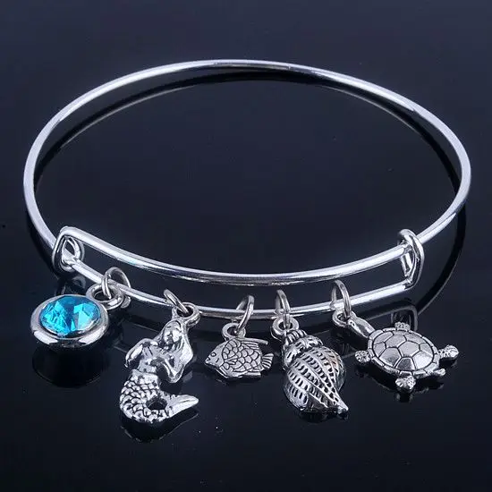 Новый Регулируемый Расширяемый Браслет из проволоки диаметр 65 мм посеребренный