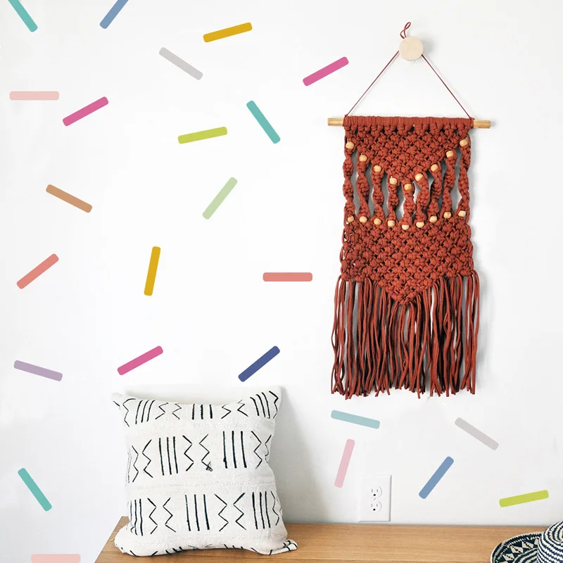 

48pcs Multi Sprinkle Confetti Wall Decal Kids Modern Chic Vinyl Wall Stickers Baby Nursery Art Sticker Wallpaper Bedroom Decor