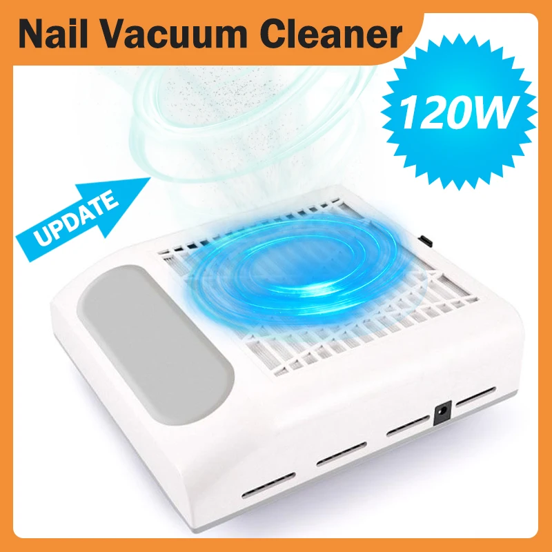 

120W Nail Dust Collector Extractor Fan for Manicure pedicure Dust Absorber with Removable Filter Nail vacuum cleaner for Salon