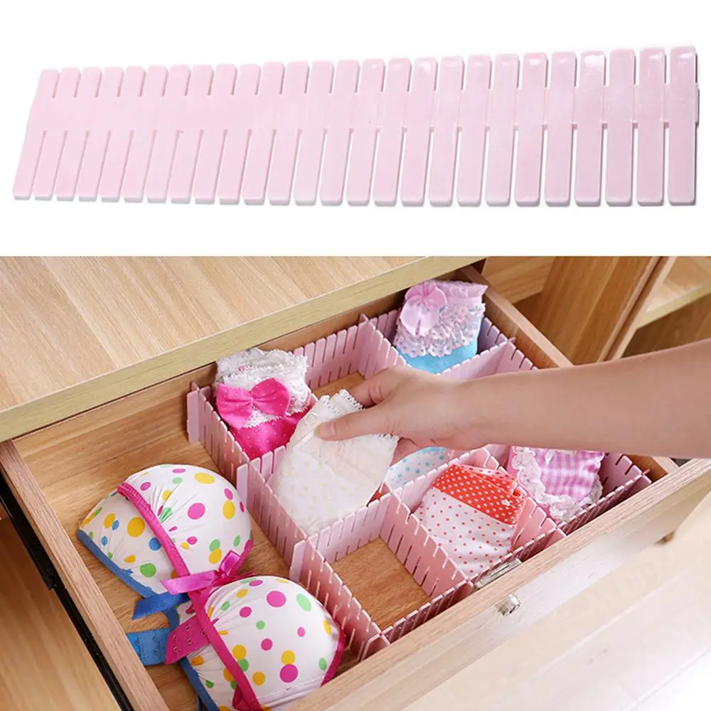 

Adjustable Plastic Drawer Divider DIY Storage Shelves Household Free Combination Partition Board Space-saving Division Tools