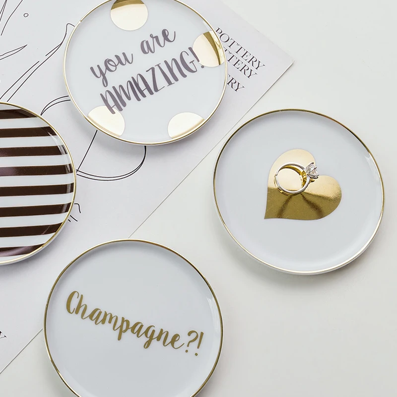 Керамическая тарелка для ювелирных изделий в скандинавском стиле тарелки кольца