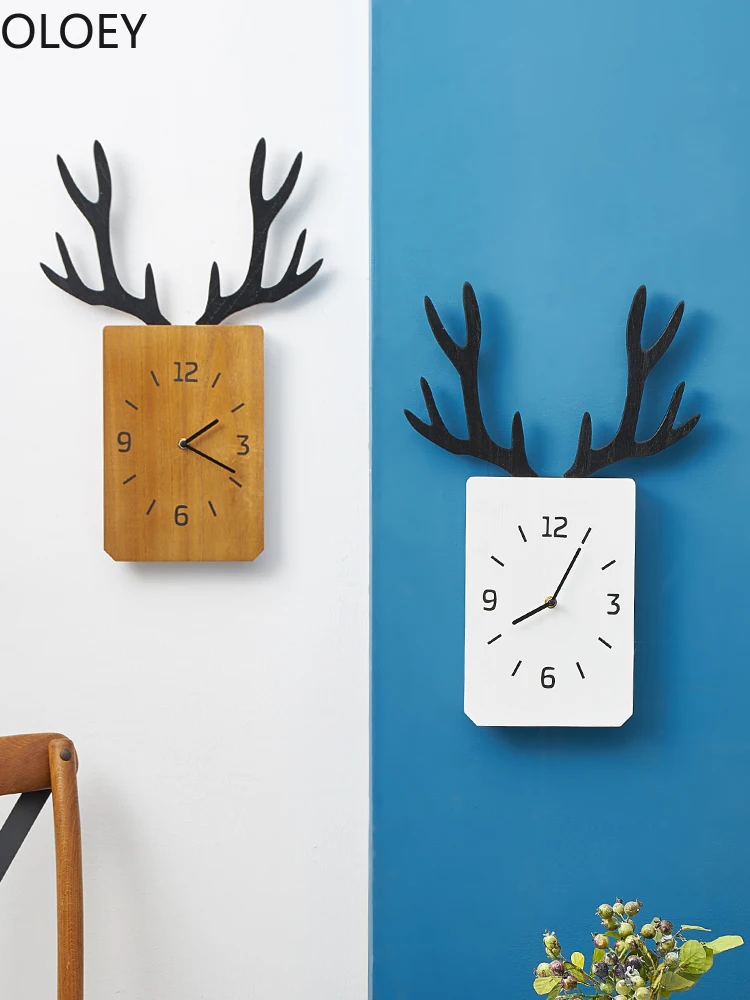Nordic большие настенные часы 3d олень Современный Креативный Гостиная бесшумный