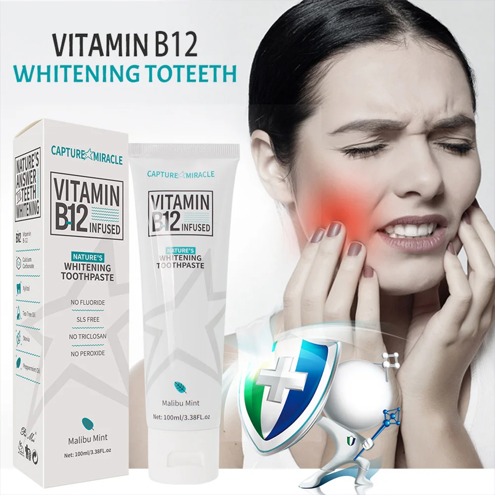 

New PEIMEI Vitamin B12 Toothpaste Natural Mint Toothpaste for Whitening Teeth Removing Stains Fast delivery Shipping Support CSV