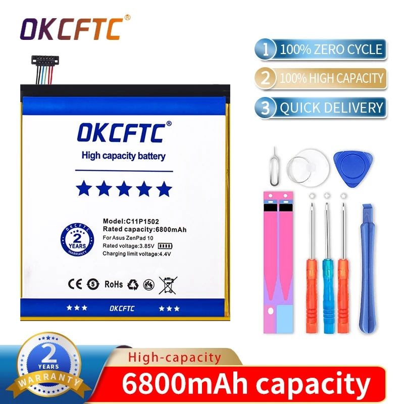 

C11P1502 Original Tablet PC Battery For ASUS ZenPad 10 Z300C Z300M Z300CG Z300CL P023 P021(Z300CG) P01T 10.1 6800mAh + Tool