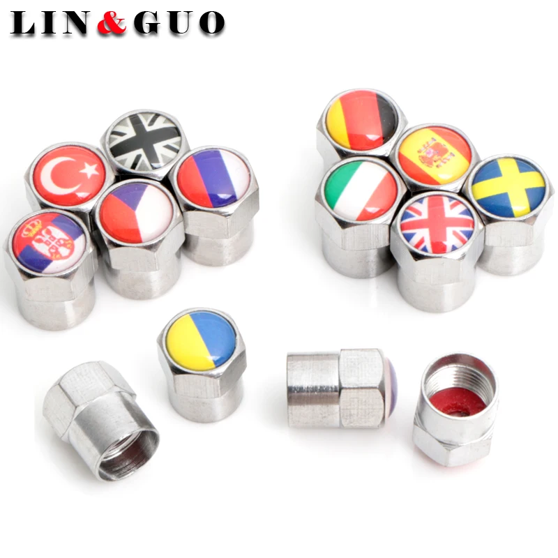 Автомобильный Стайлинг эмблема национального флага колпачки для клапанов
