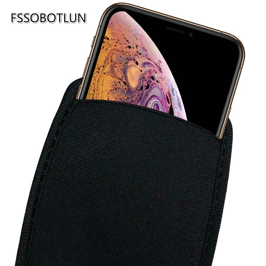 Черная Неопреновая мягкая сумка чехол FSSOBOTLUN для Apple iPhone 12 11 Pro Max/XS MAX/XR/XS/8 Pro|Сумки