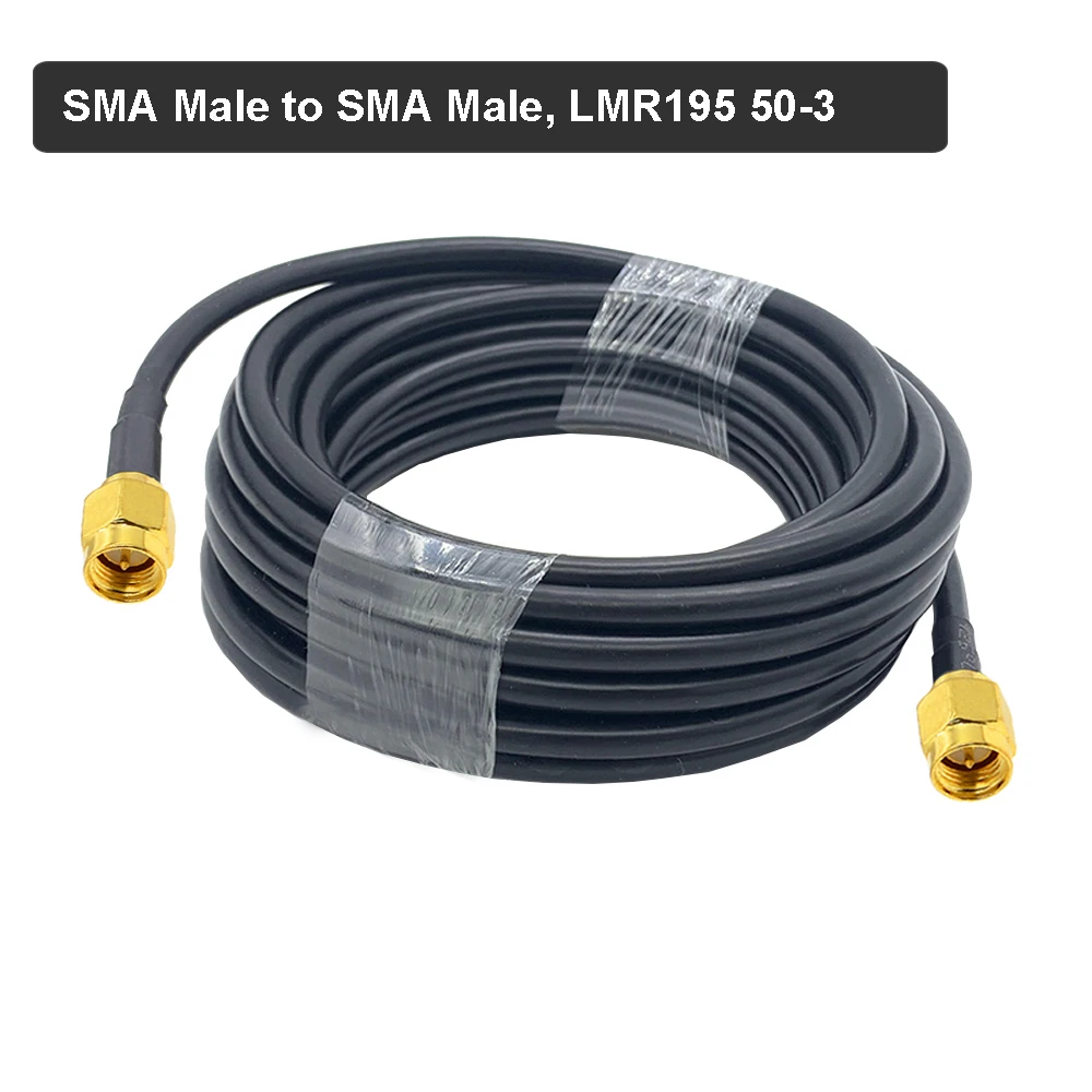 

LMR195 Cable SMA Male to SMA Male Right Angle Adapter Pigtail LMR-195 50-3 50ohm RF Coaxial Jumper WiFi Antenna Extension Cord