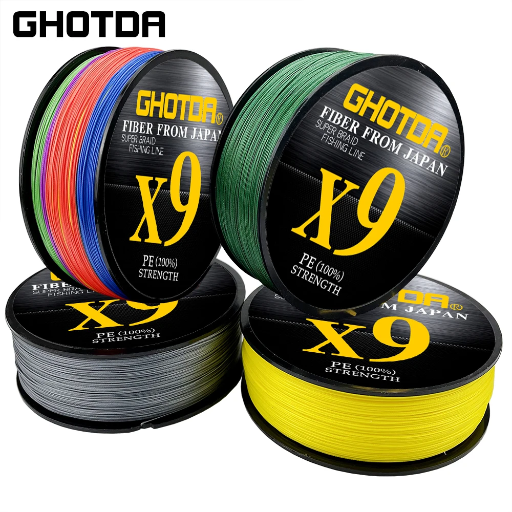 

Плетеная рыболовная леска GHOTDA X9, 9 нитей, 500/300/100 м
