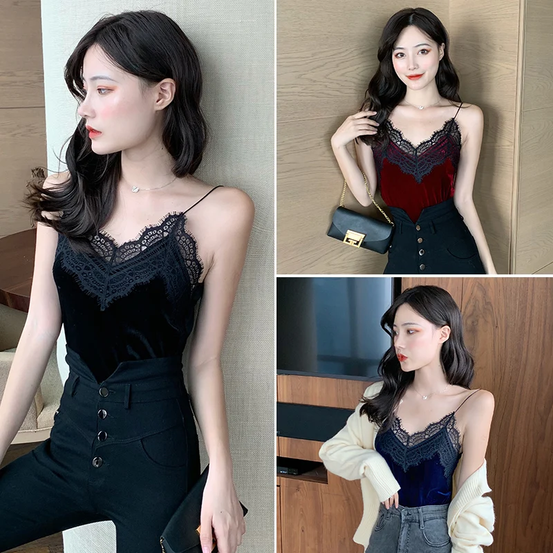 Сексуальный женский однотонный топ на бретельках укороченный без рукавов с