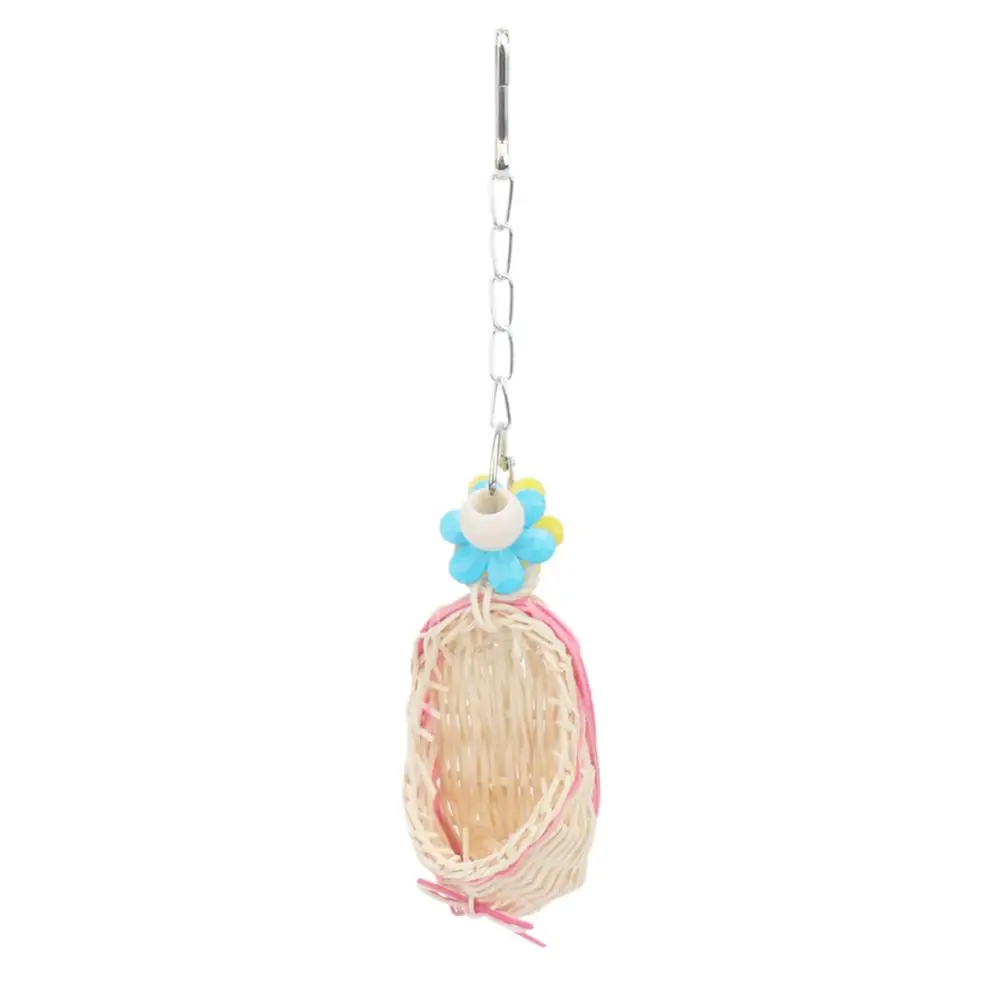 Bird Parrot Bell Toy Rattan Plaited Slipper Style Swing for Small Medium Birds | Дом и сад
