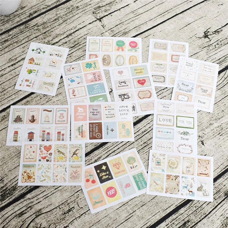 2 листа Ретро наклейки штампы|Канцелярские наклейки| |