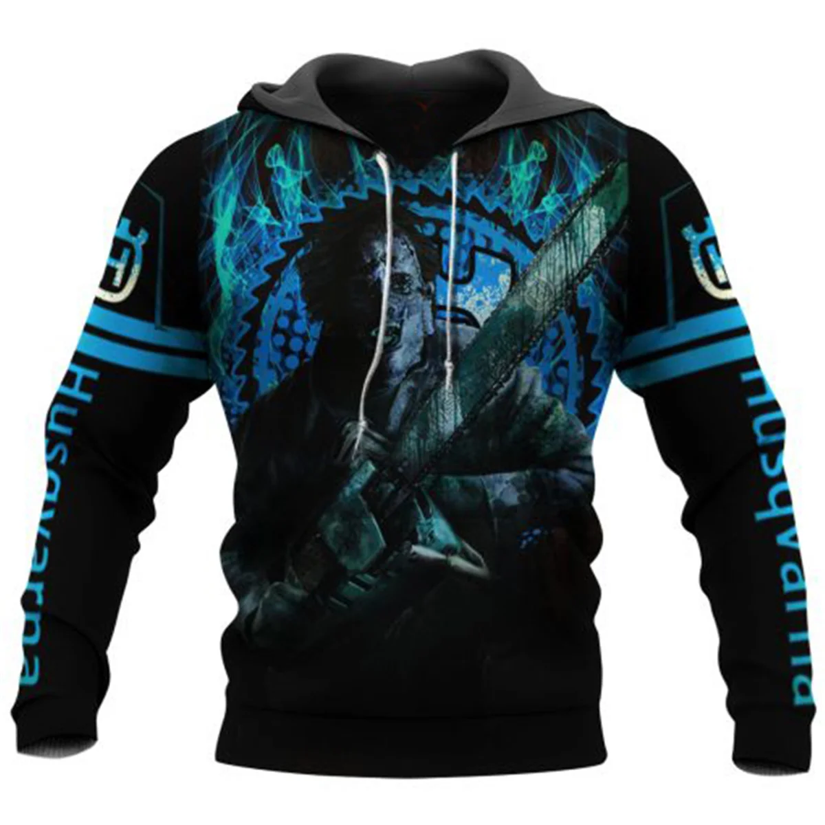 

Толстовка с капюшоном и 3D-принтом бензопилы YDA777