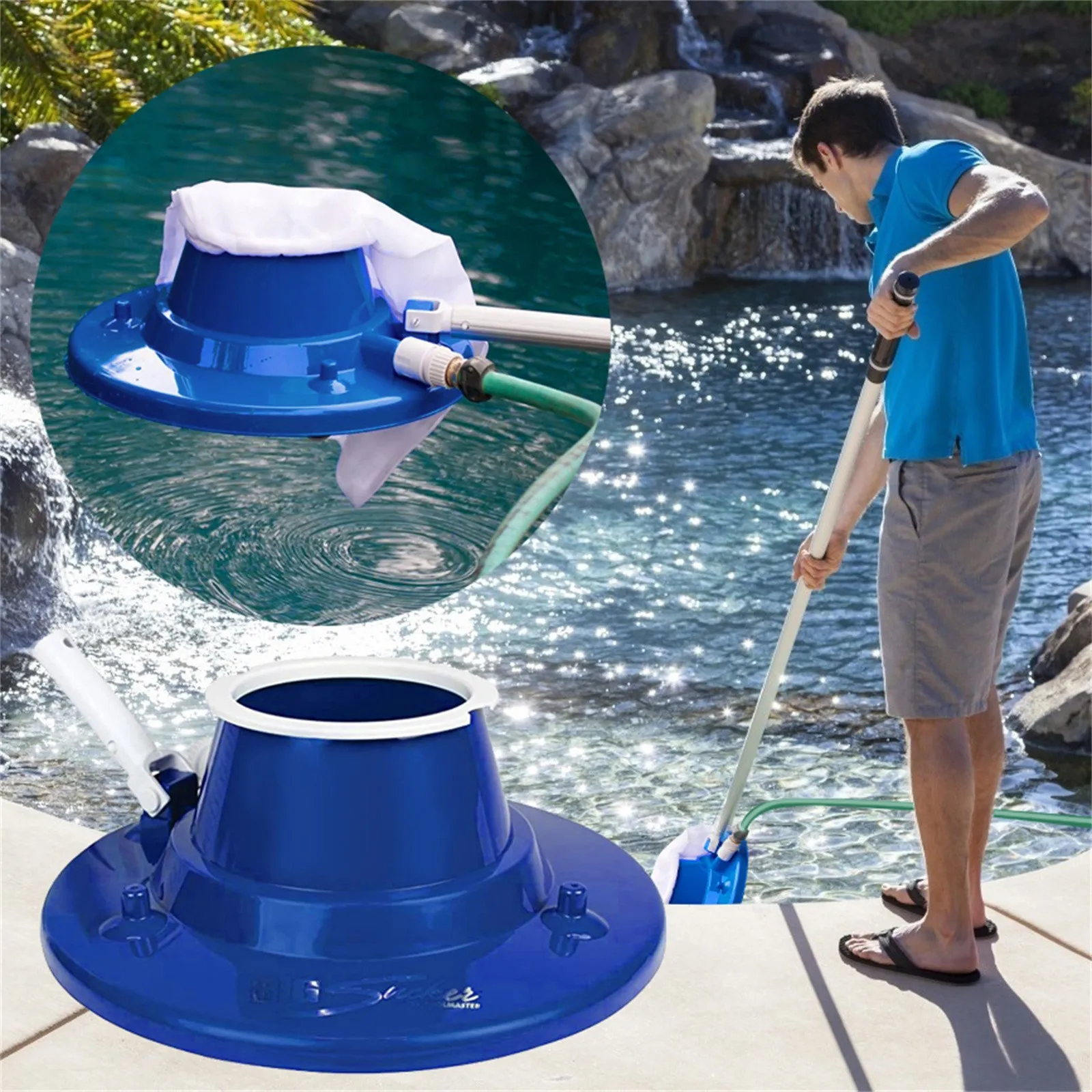 

Pool Pond Vacuum Cleaner Suction Head With Mesh Bag Swimming Pool Cleaning Tools Swimming Portable Outdoor Pool Cleaner
