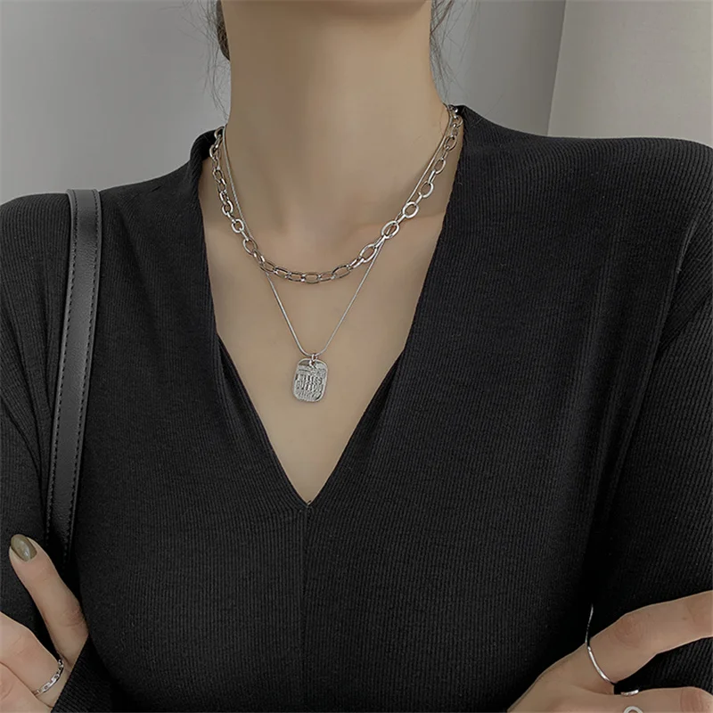 Панк винтажное жемчужное ожерелье в виде виноградных Слои тег с подвеской для