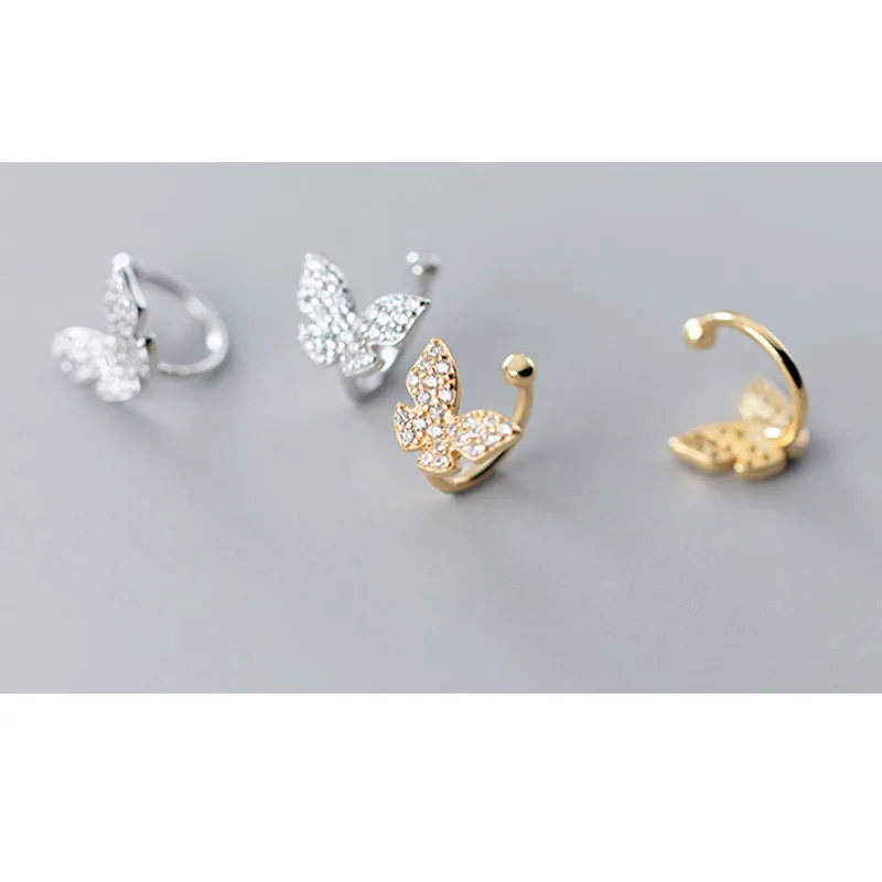 Женские серьги Клипсы из серебра 925 пробы с фианитом|Серьги-клипсы| |