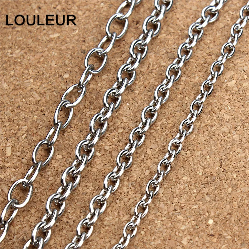 Цепочка из нержавеющей стали для мужчин и женщин ожерелье с круглыми звеньями 5