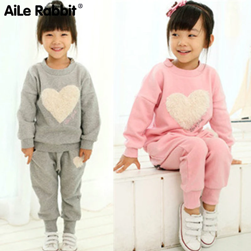AiLe Rabbit/Лидер продаж костюмы для девочек футболка и штаны костюм розовая в виде