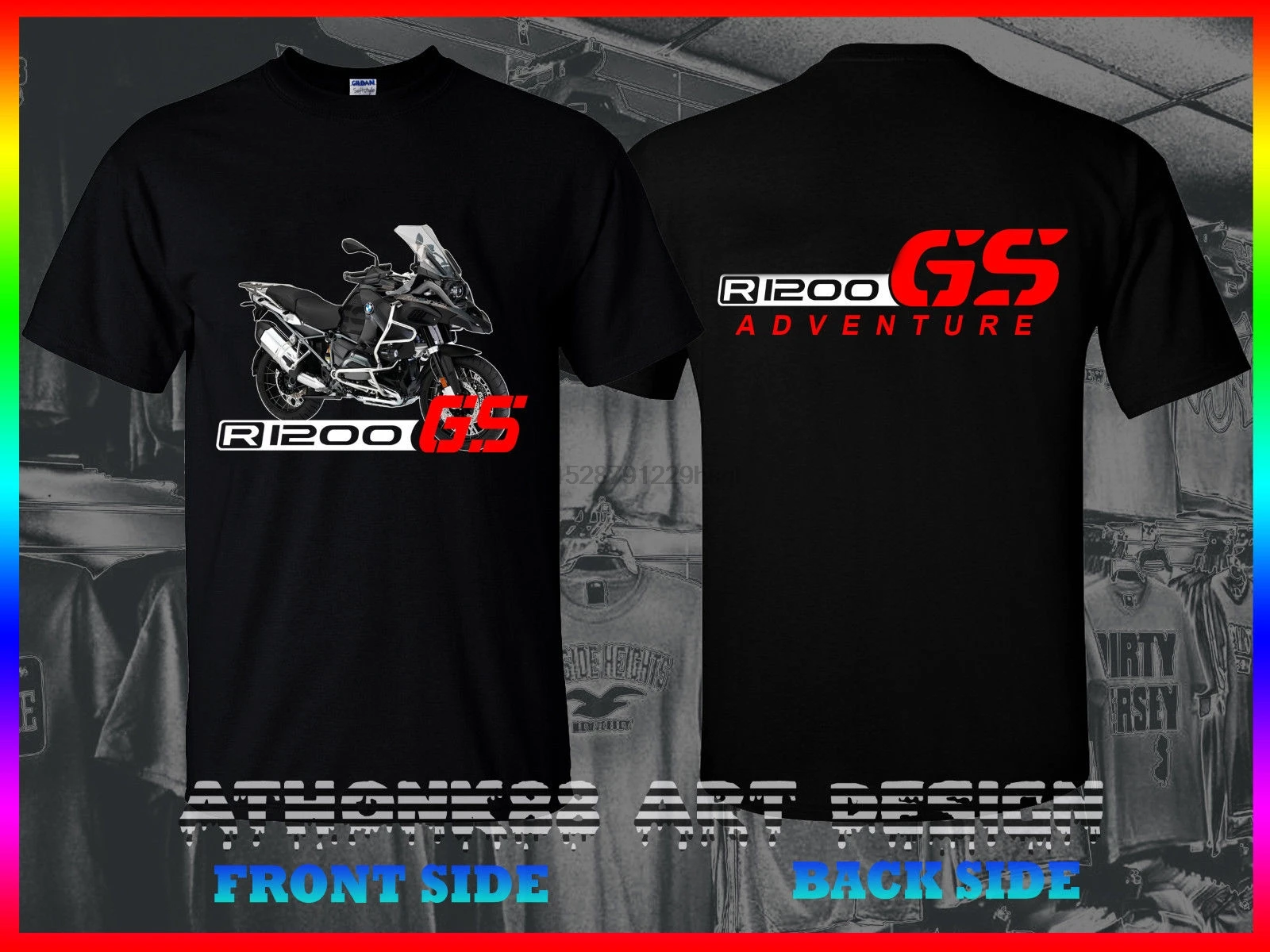 Забавная черная футболка с двойной стороной для мотоцикла R1200 Gs R1200Gs унисекс |