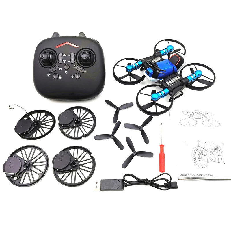 

2020 New 2.4G Deformation Motorcycle Folding Quadcopter Drone Double Mode 2 in 1 Toy