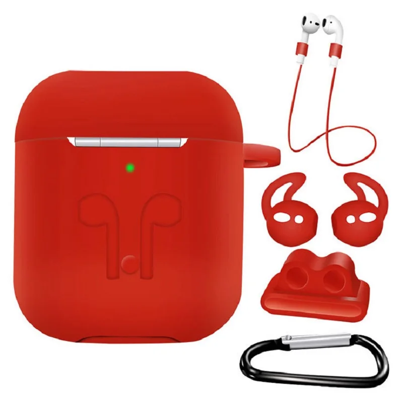 5 in 1 Silicone Case for Airpods Air Pods 2 Shockproof Earphone Cover Waterproof Iphone Accessories | Электроника